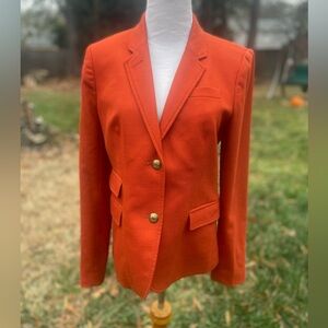 J.‎ Crew Women's School Boy Blazer Jacket Orange Wool Career Casual Sz 8